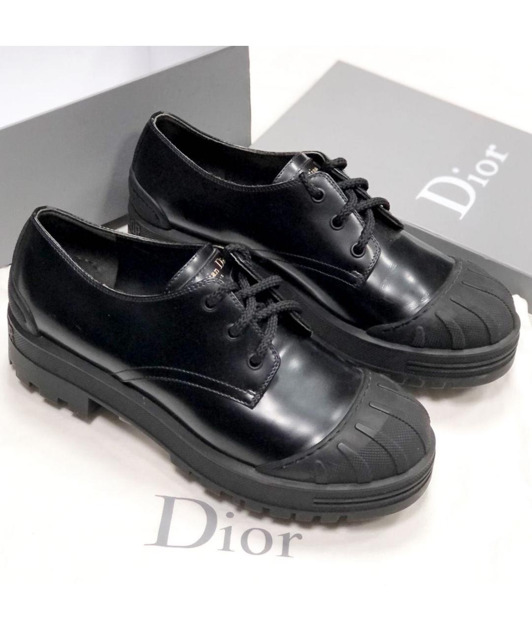 CHRISTIAN DIOR Черные кожаные ботинки, фото 3