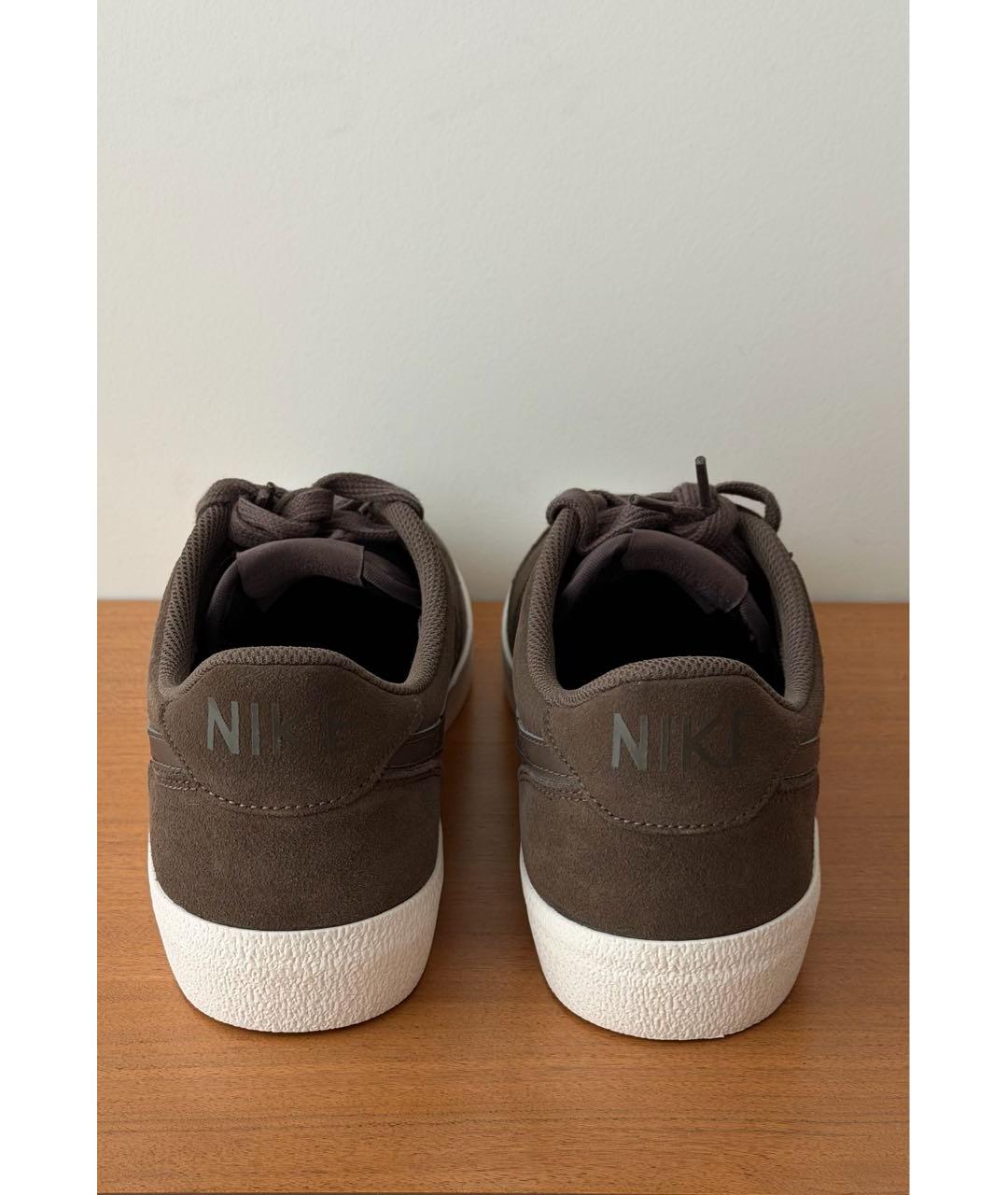 NIKE Коричневые замшевые низкие кроссовки / кеды, фото 4