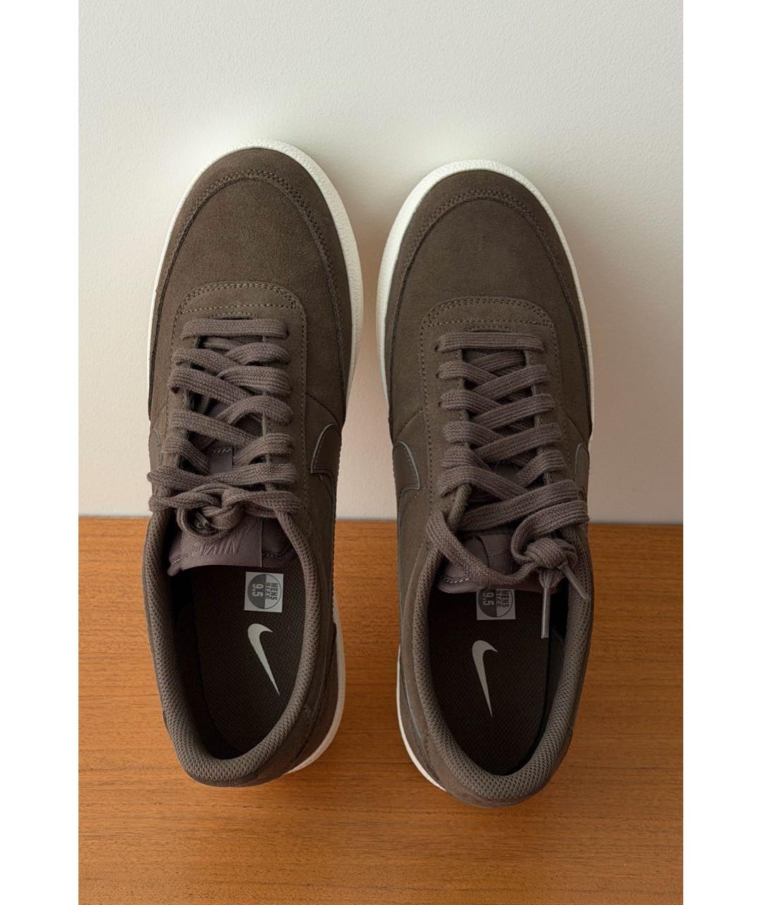 NIKE Коричневые замшевые низкие кроссовки / кеды, фото 3