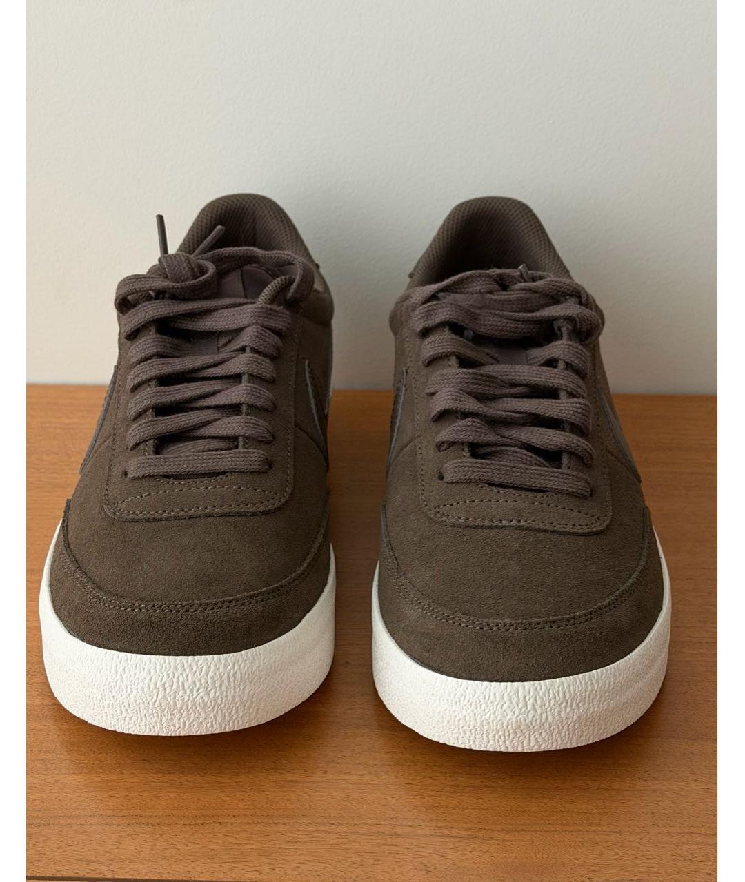 NIKE Коричневые замшевые низкие кроссовки / кеды, фото 2