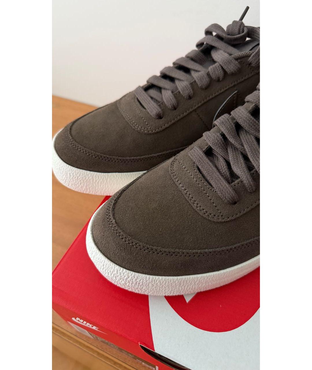 NIKE Коричневые замшевые низкие кроссовки / кеды, фото 8