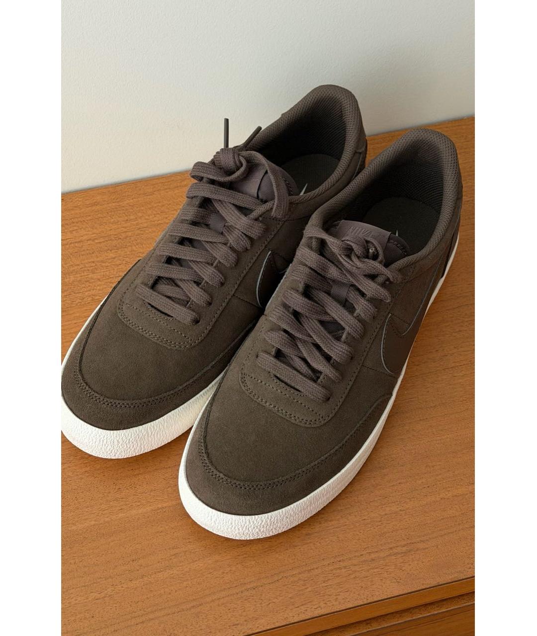NIKE Коричневые замшевые низкие кроссовки / кеды, фото 5