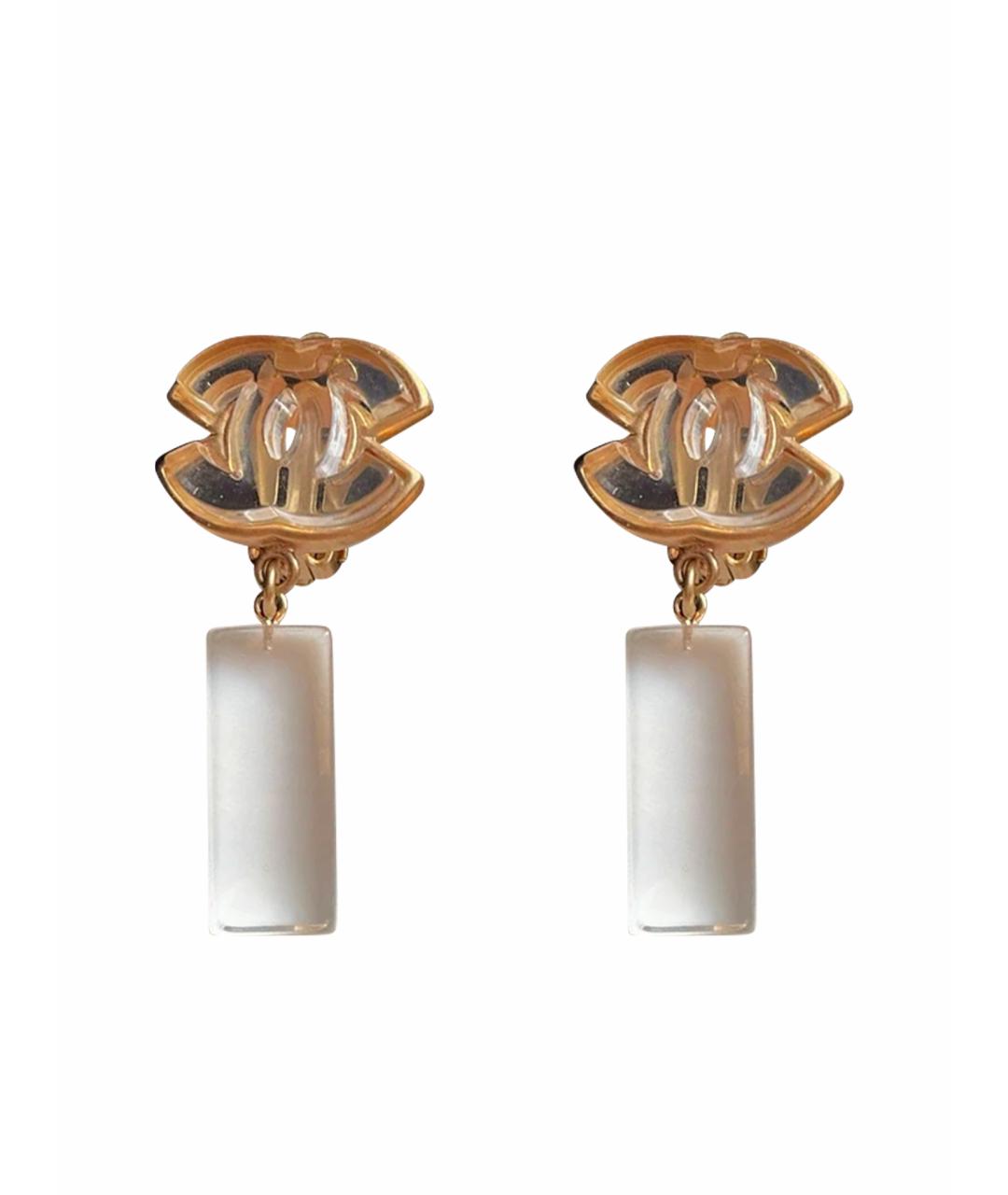 CHANEL Золотые металлические серьги, фото 1