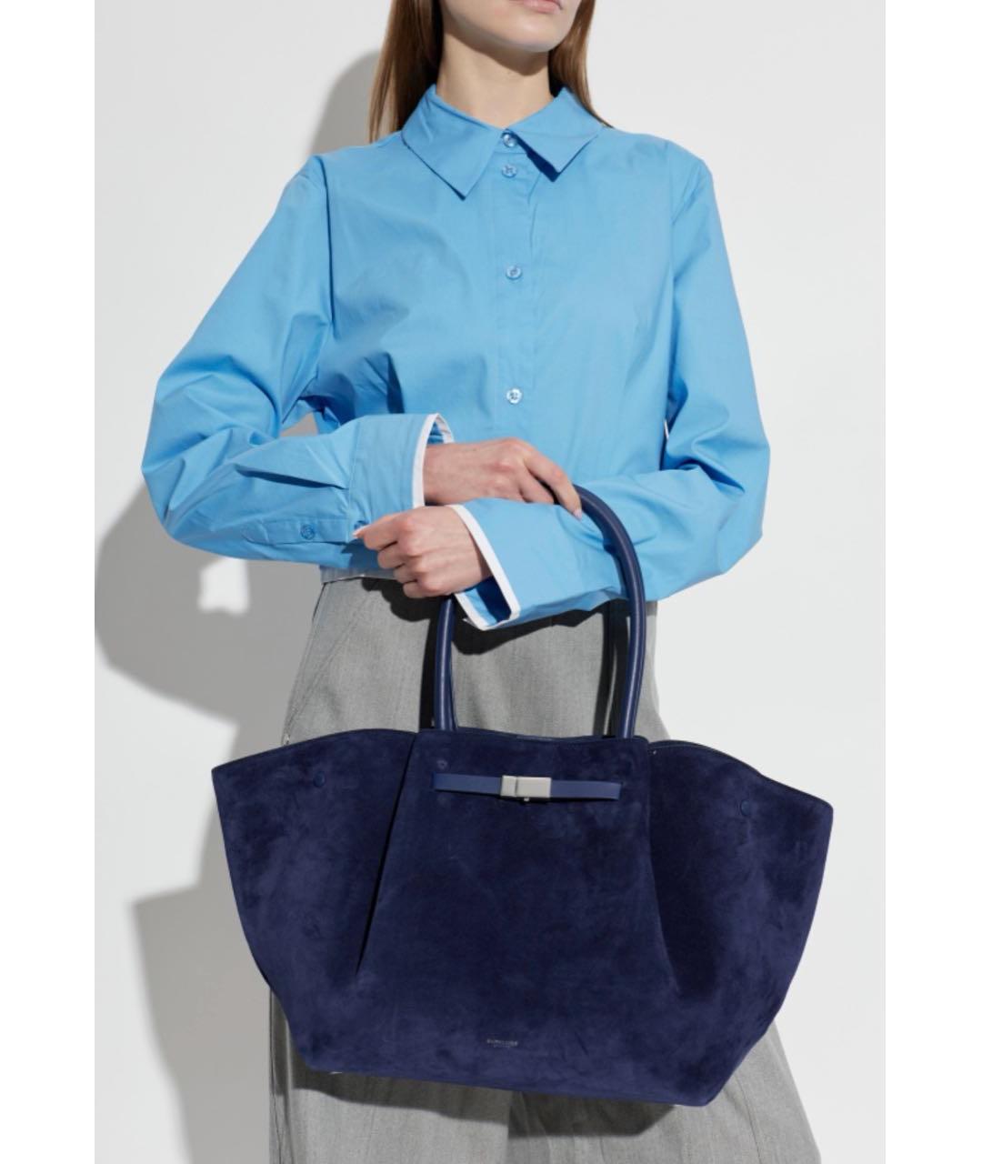 DEMELLIER Темно-синяя замшевая сумка тоут, фото 2