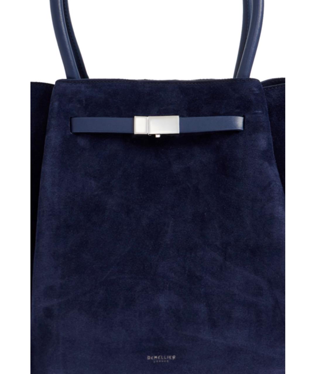 DEMELLIER Темно-синяя замшевая сумка тоут, фото 3