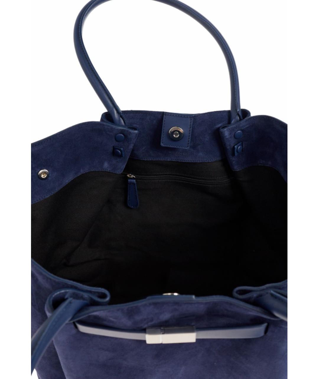 DEMELLIER Темно-синяя замшевая сумка тоут, фото 5