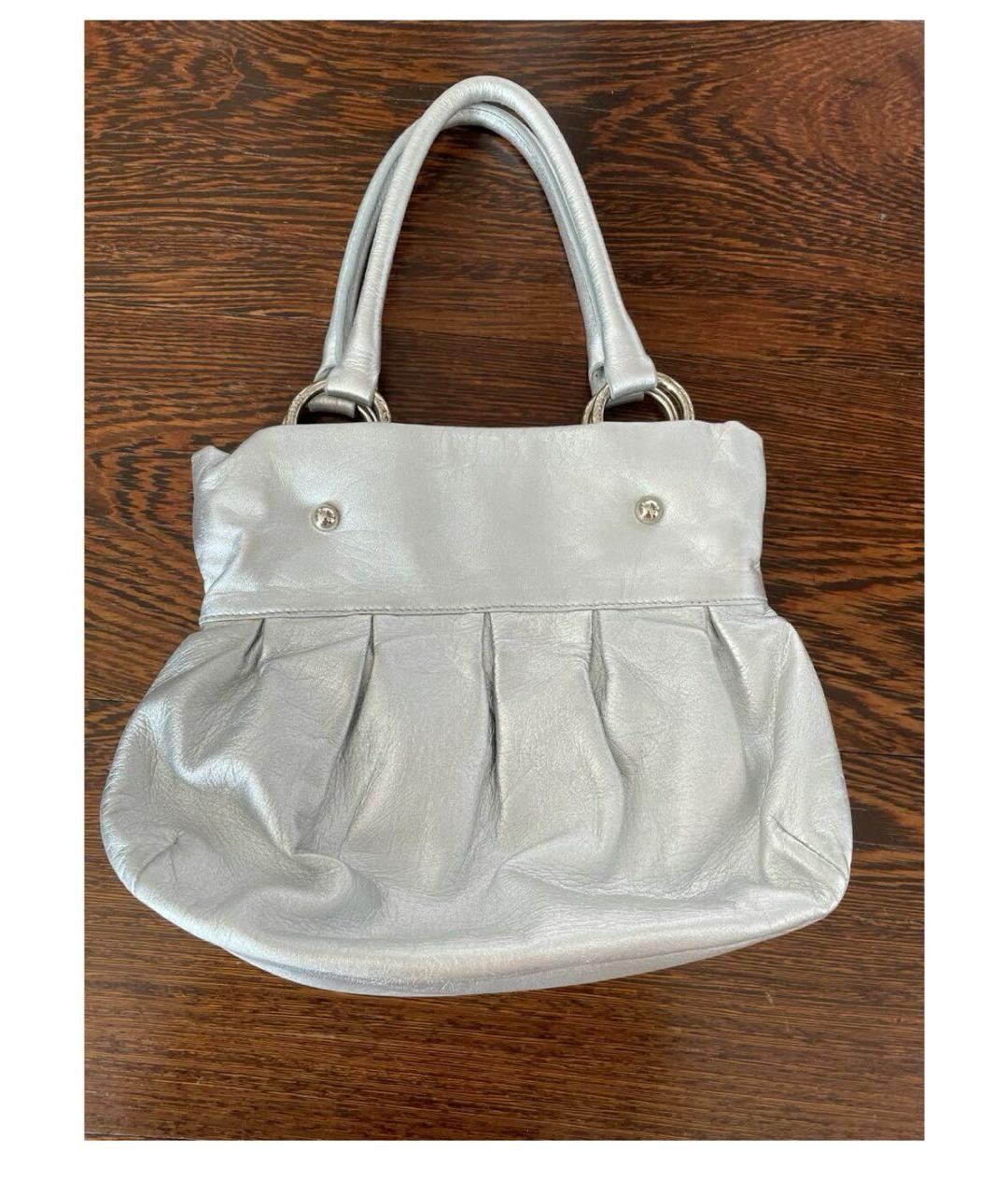 CASADEI Серебряная кожаная сумка с короткими ручками, фото 2