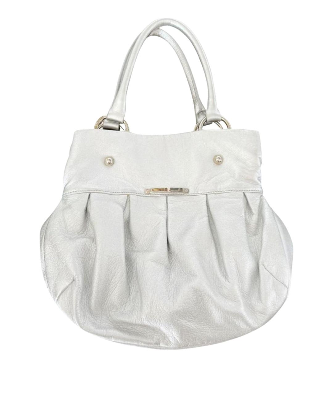 CASADEI Серебряная кожаная сумка с короткими ручками, фото 1