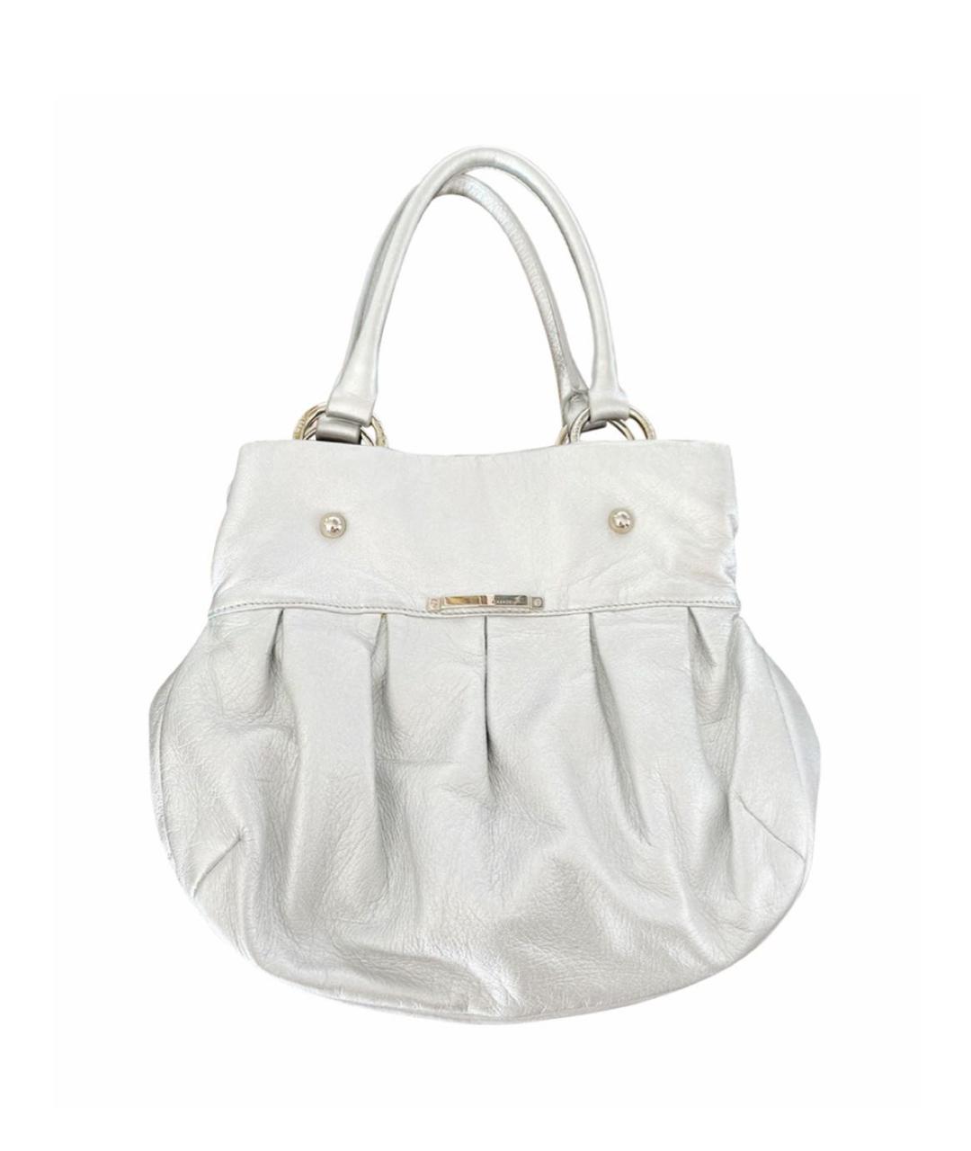 CASADEI Серебряная кожаная сумка с короткими ручками, фото 8