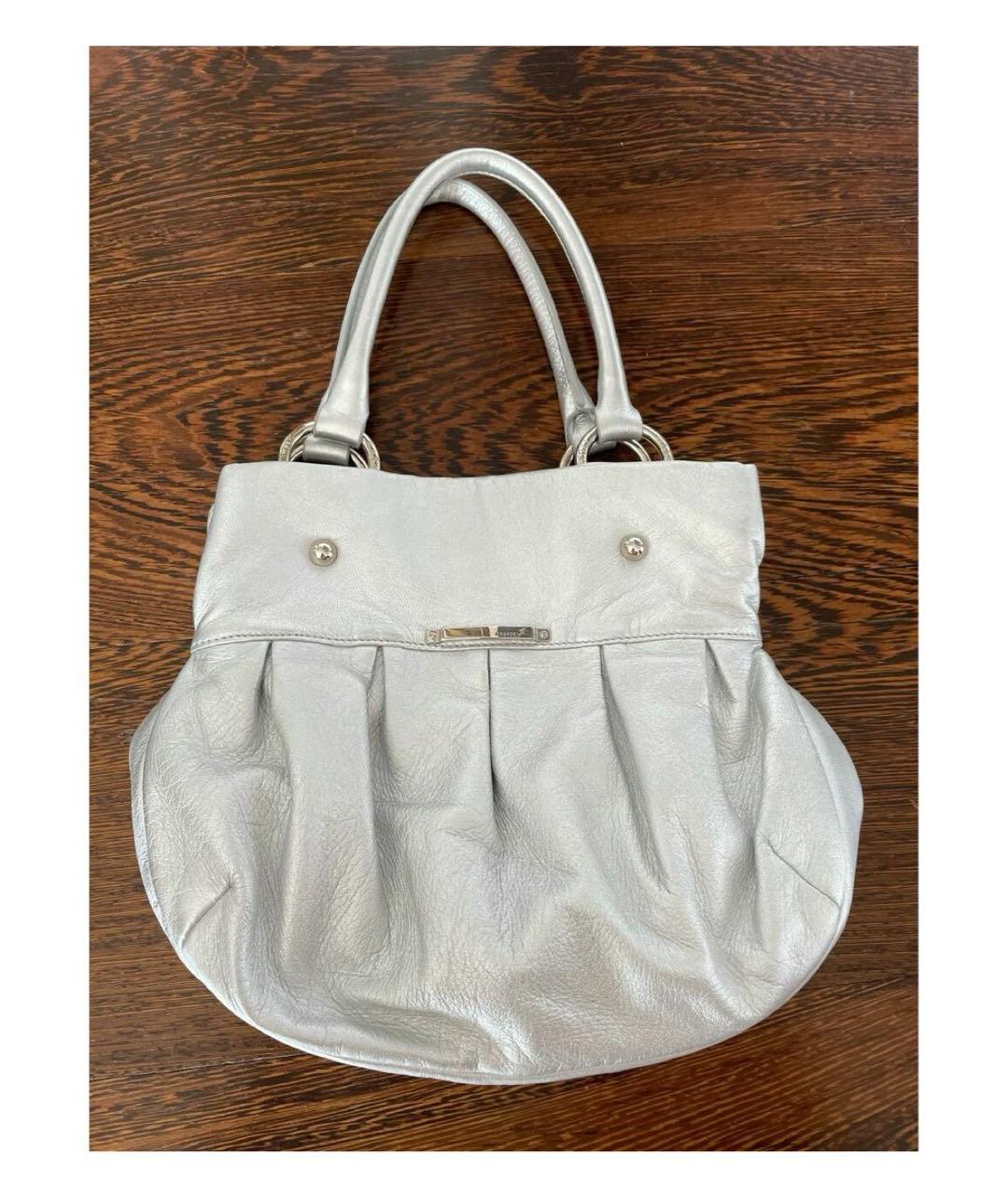 CASADEI Серебряная кожаная сумка с короткими ручками, фото 7