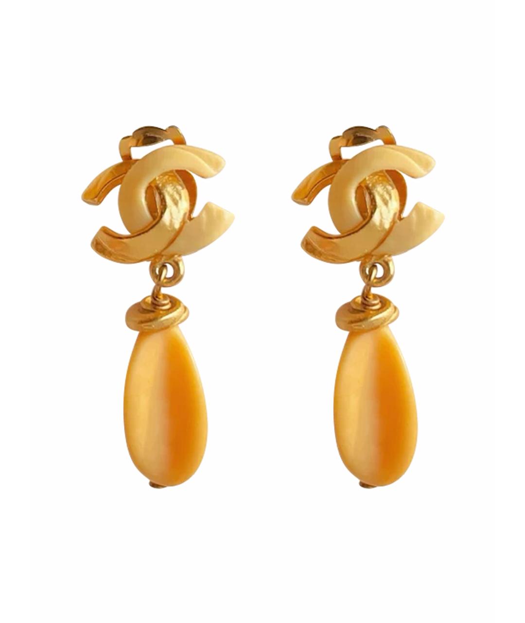 CHANEL Золотые металлические серьги, фото 1