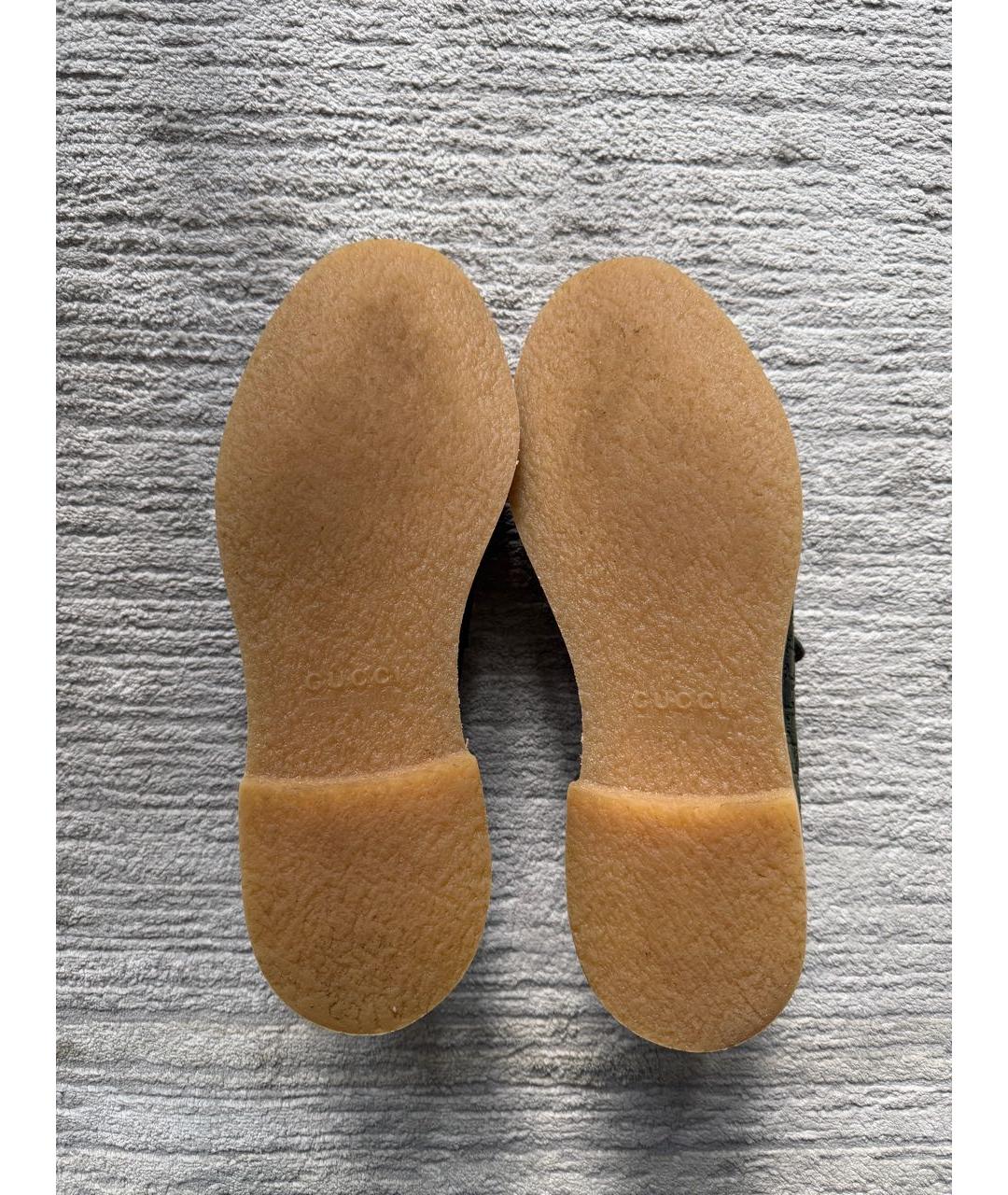 GUCCI Зеленые замшевые лоферы, фото 5