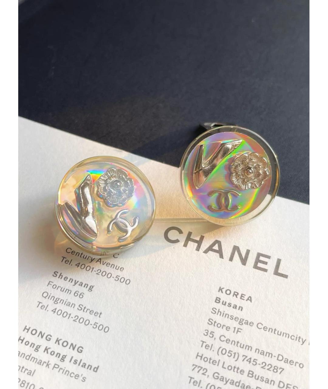 CHANEL Мульти пластиковые серьги, фото 4