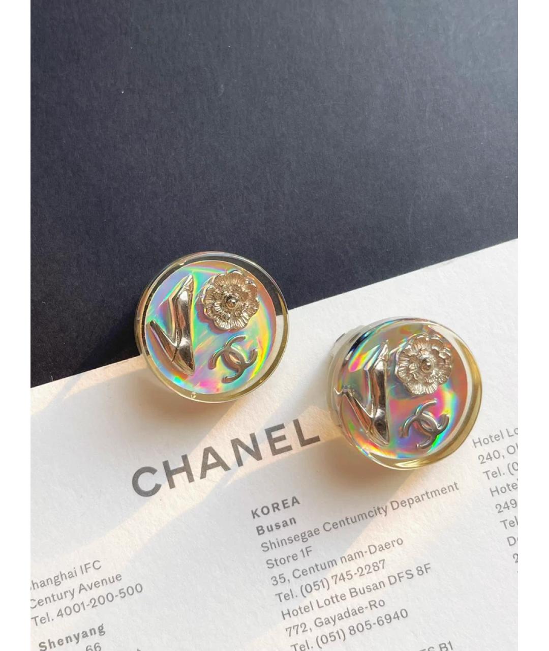 CHANEL Мульти пластиковые серьги, фото 5