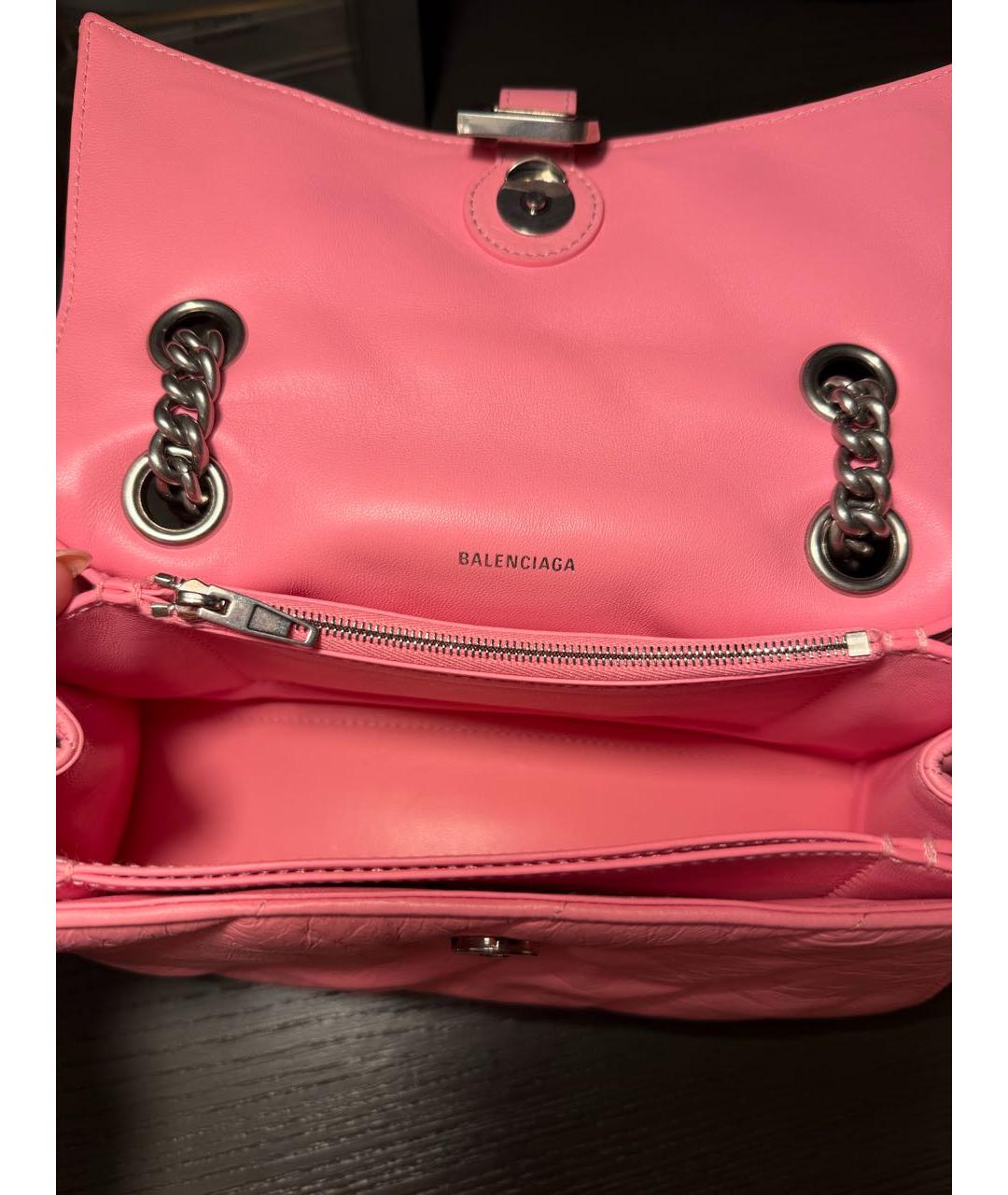 BALENCIAGA Розовая кожаная сумка через плечо, фото 4