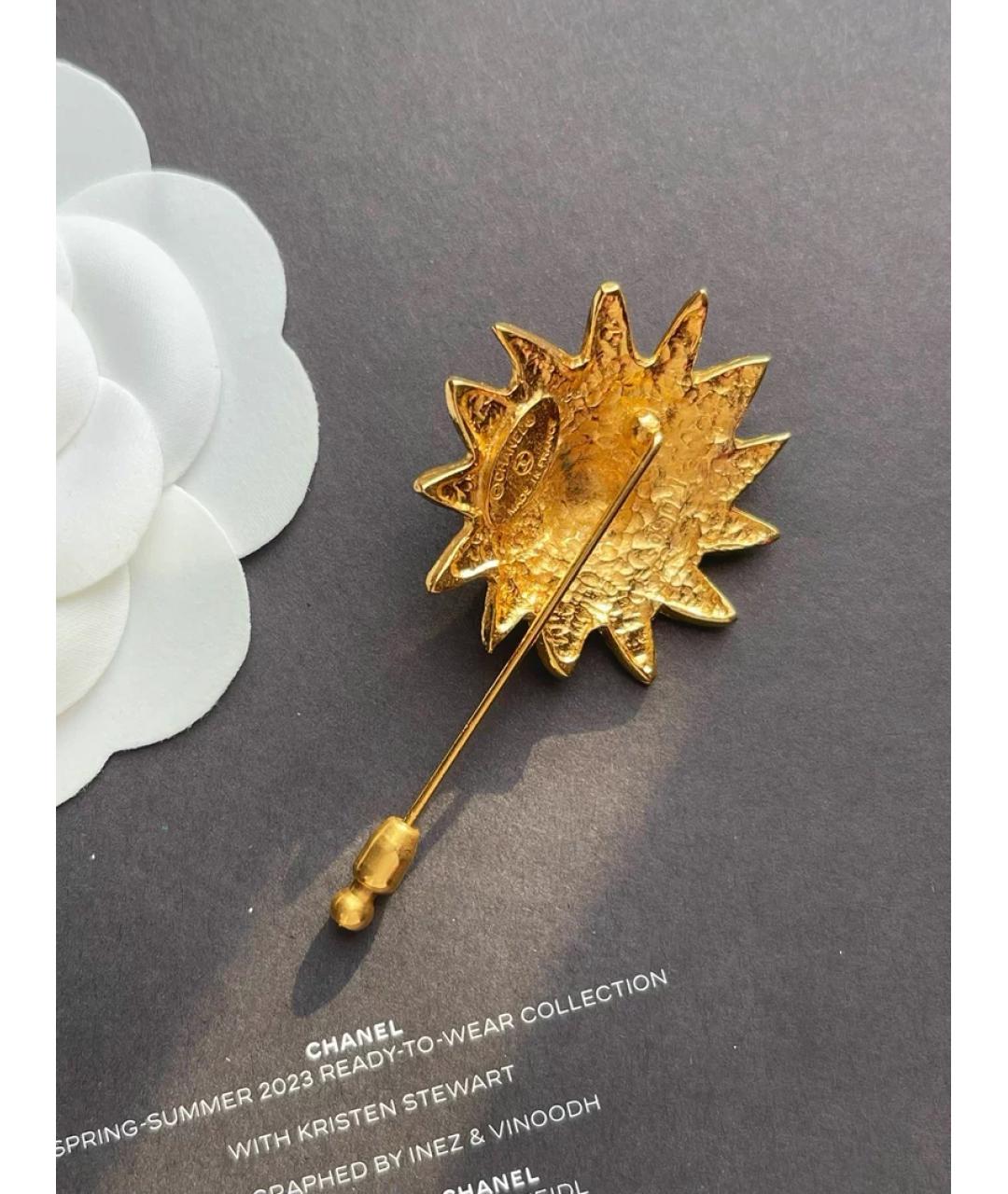 CHANEL Золотая металлическая булавка / брошь, фото 2