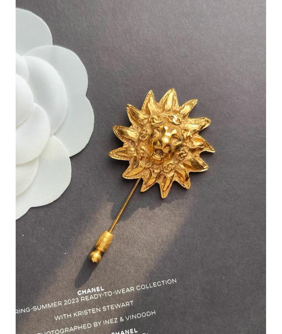 CHANEL Золотая металлическая булавка / брошь, фото 4