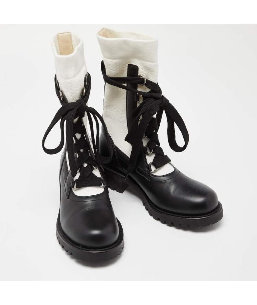 CHRISTIAN DIOR Черные кожаные полусапоги, фото 4