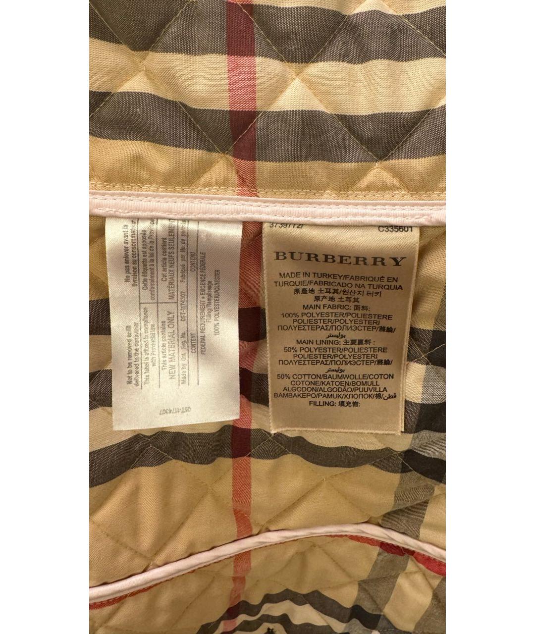 BURBERRY Розовая полиэстеровая куртка, фото 7