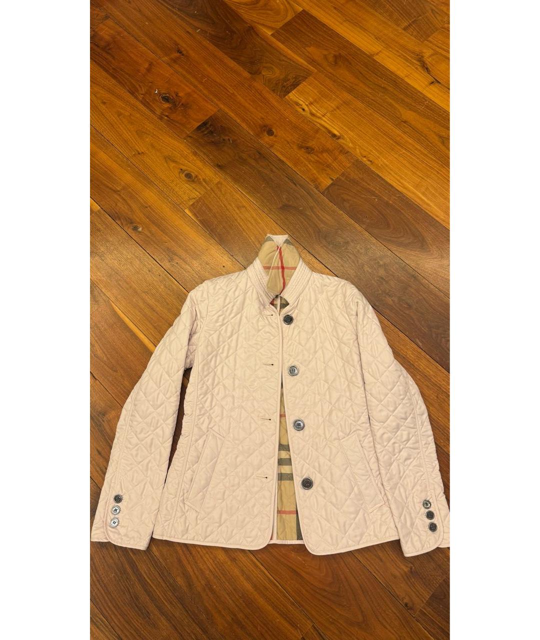 BURBERRY Розовая полиэстеровая куртка, фото 5