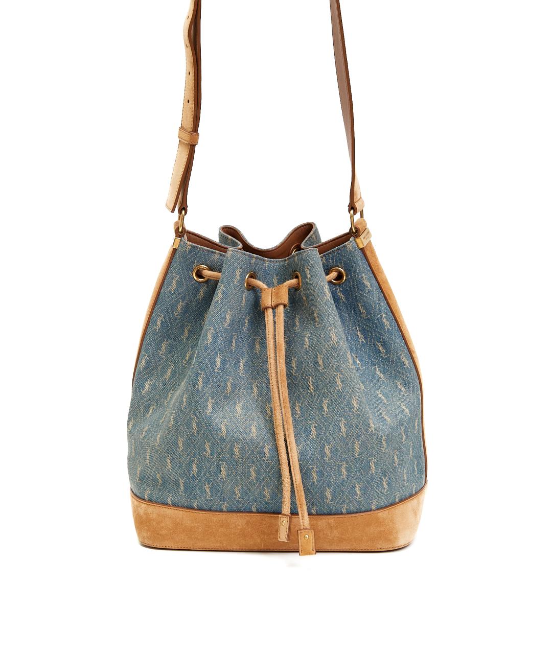 SAINT LAURENT Голубая деним сумка через плечо, фото 2