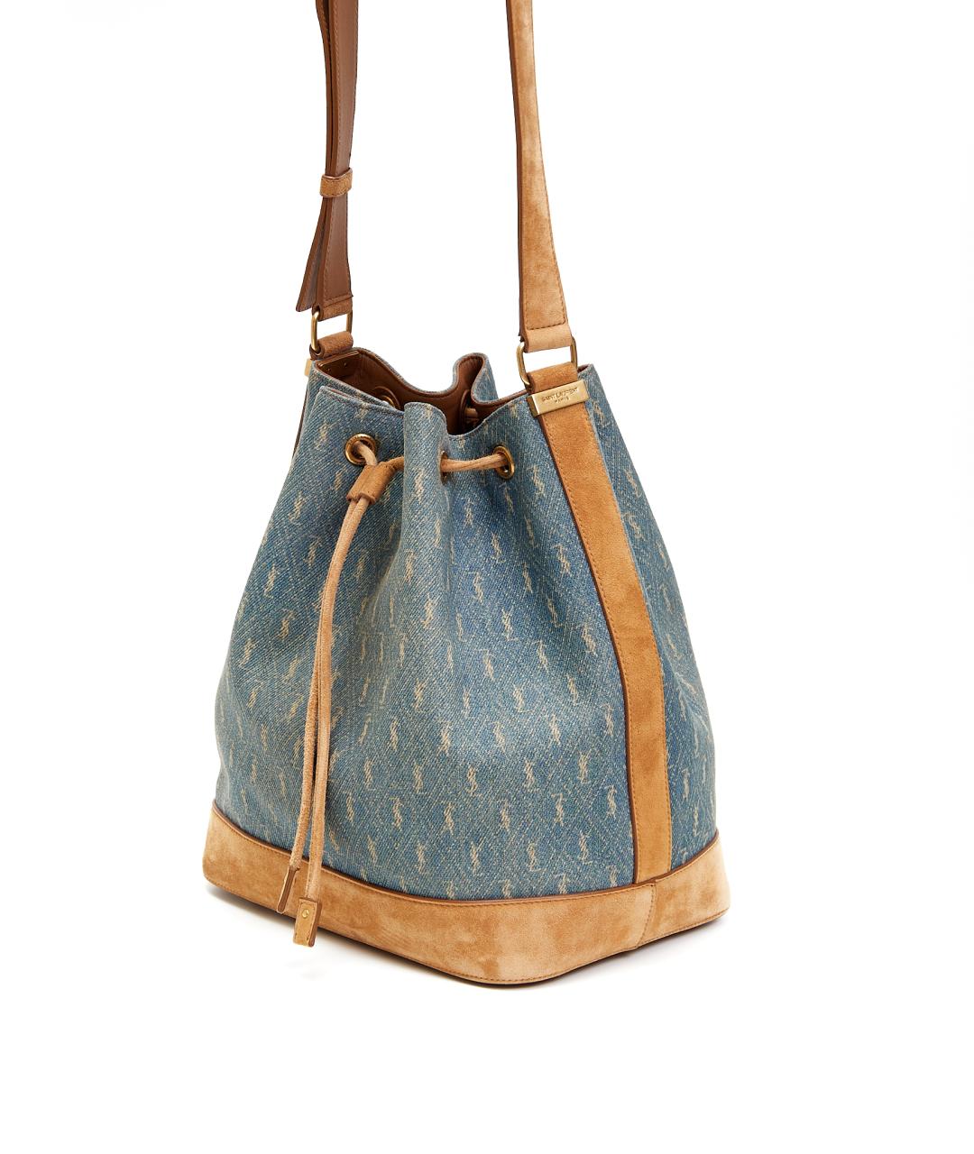 SAINT LAURENT Голубая деним сумка через плечо, фото 3
