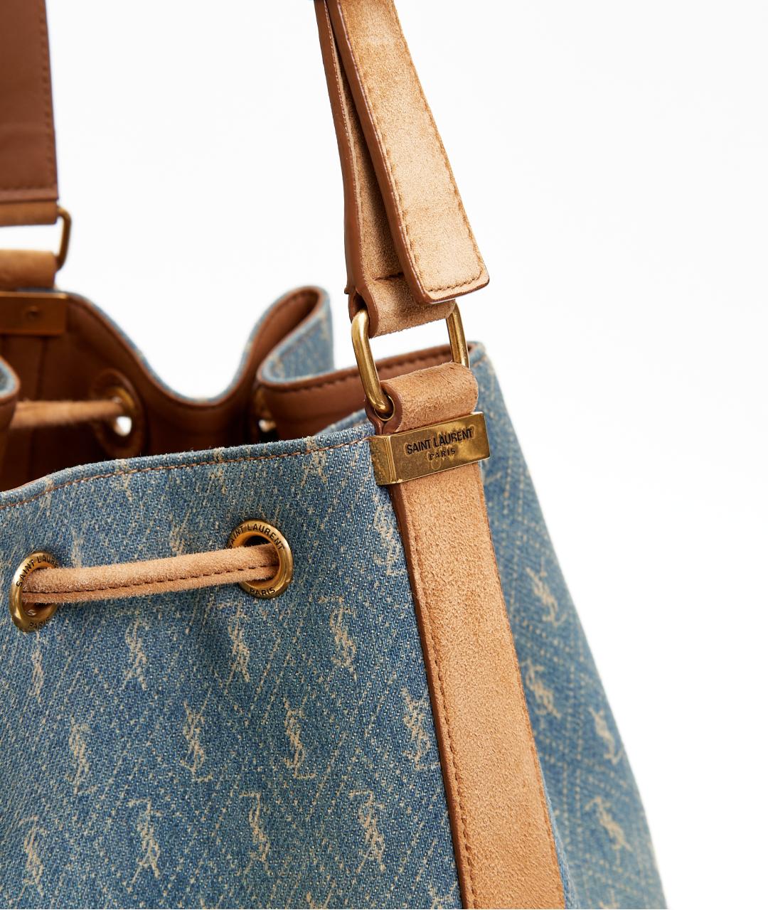 SAINT LAURENT Голубая деним сумка через плечо, фото 5
