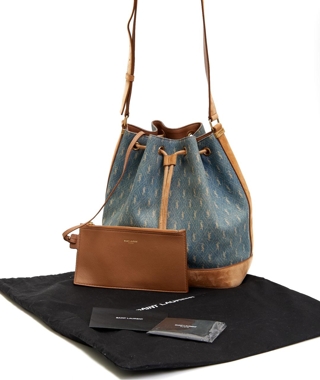 SAINT LAURENT Голубая деним сумка через плечо, фото 7