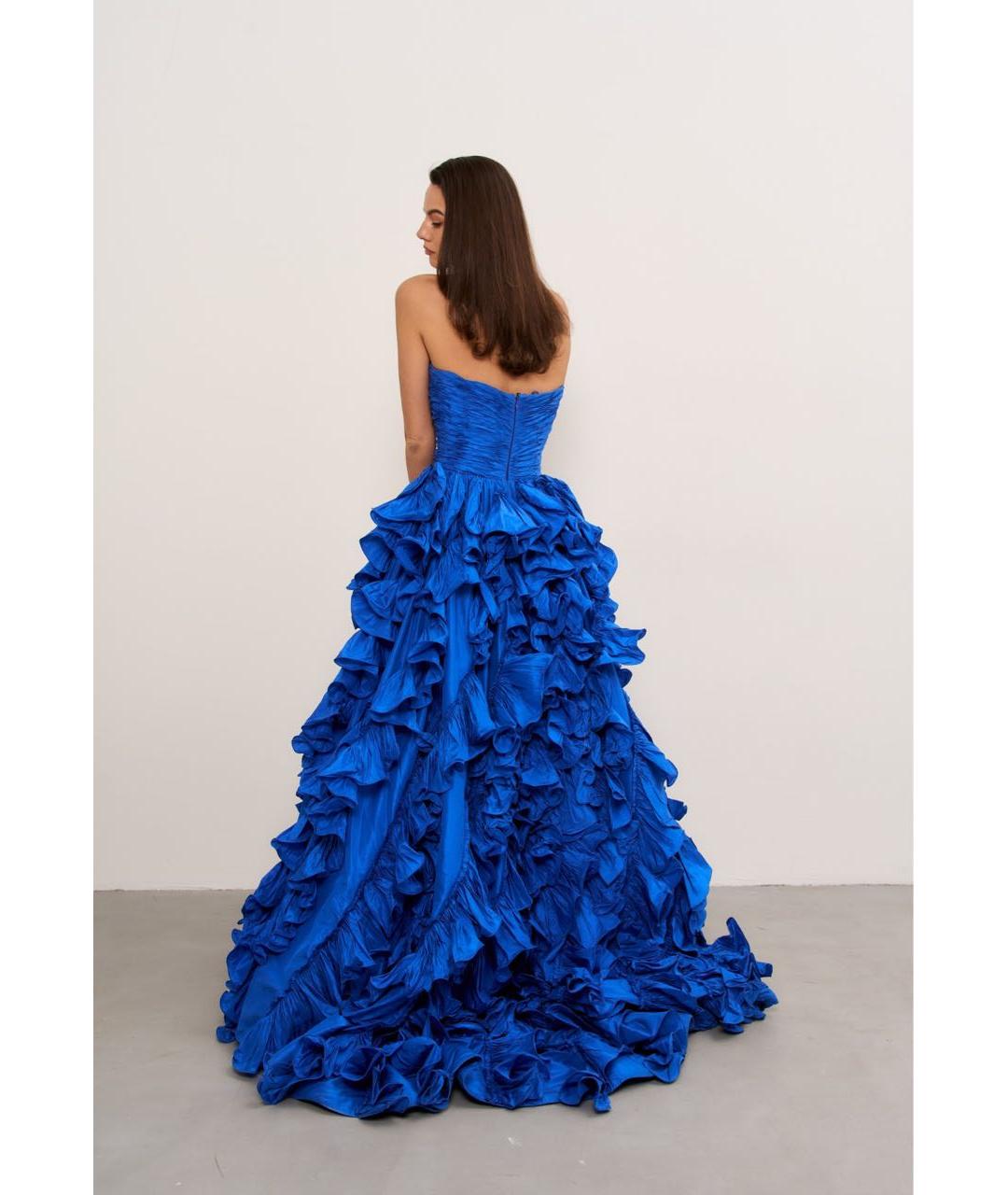 OSCAR DE LA RENTA Синее вечернее платье, фото 2