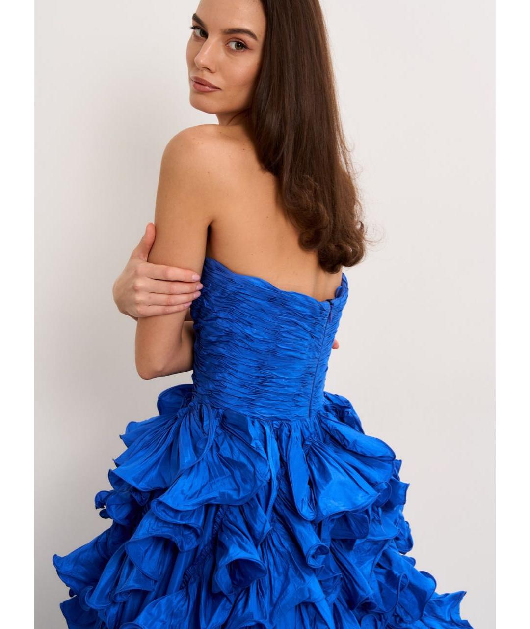 OSCAR DE LA RENTA Синее вечернее платье, фото 3