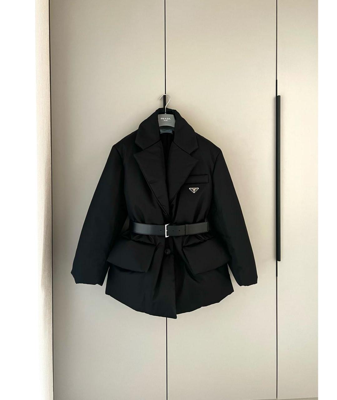 PRADA Черный полиэстеровый пуховик, фото 3