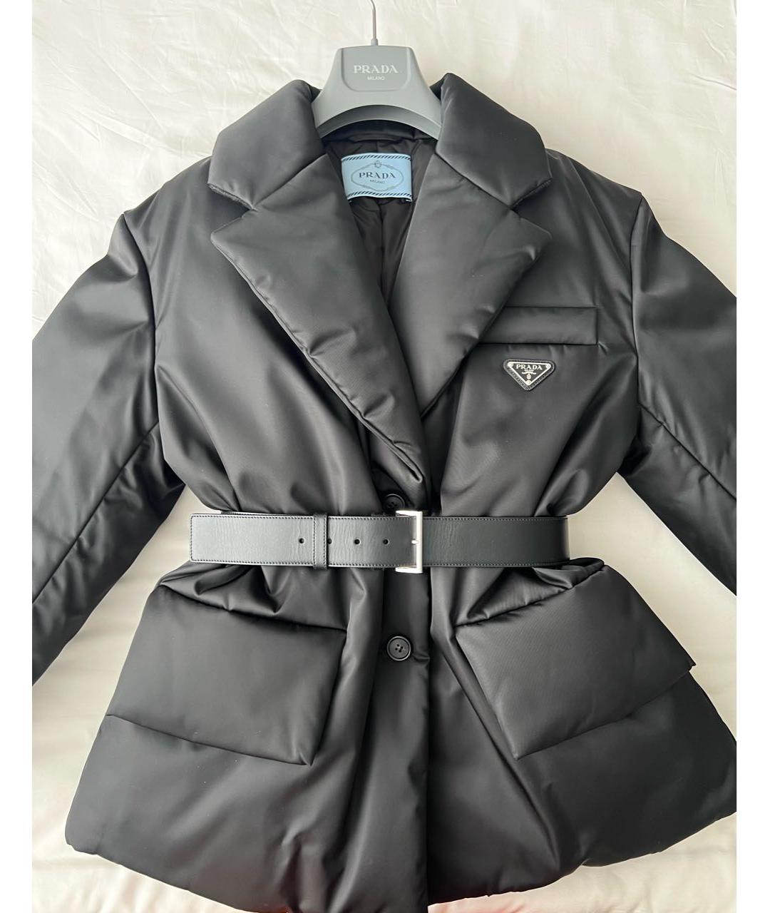PRADA Черный полиэстеровый пуховик, фото 5