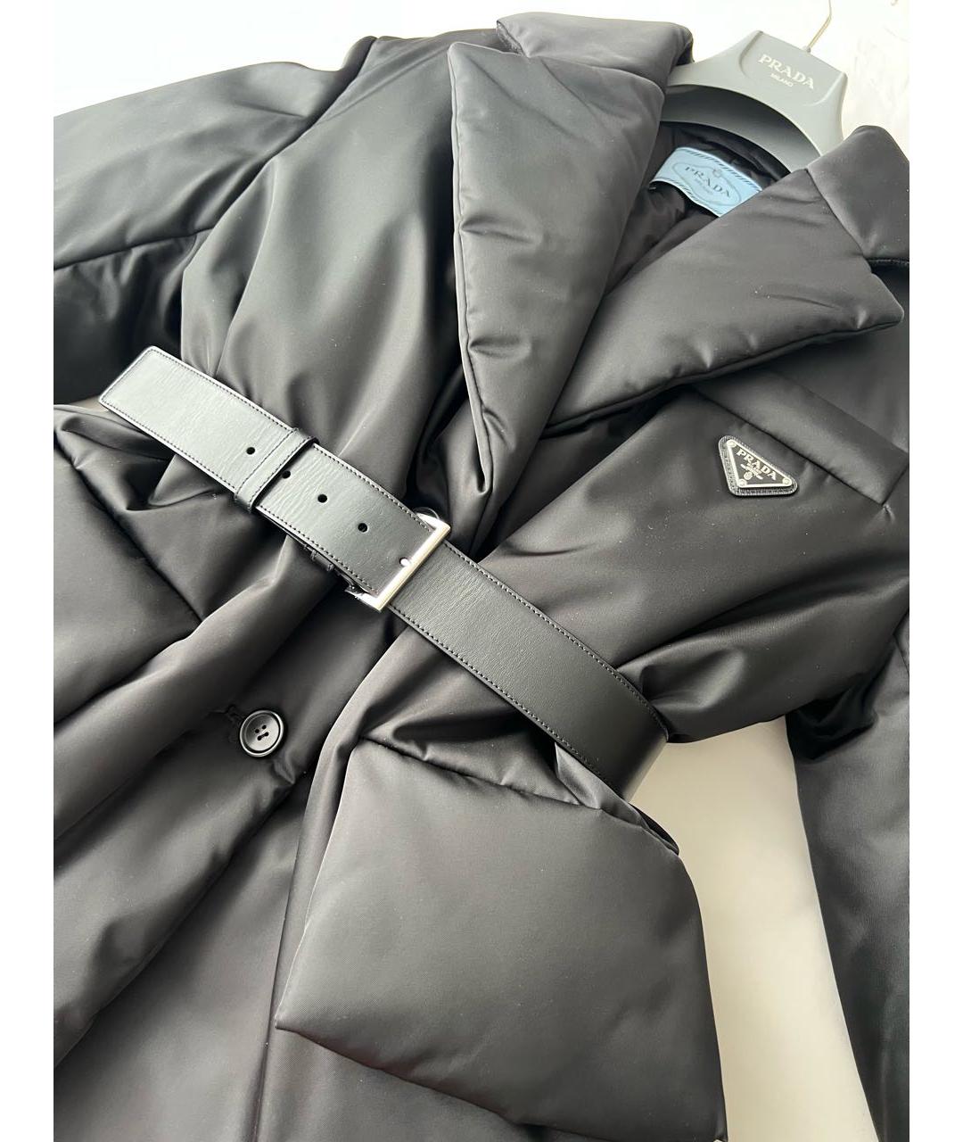 PRADA Черный полиэстеровый пуховик, фото 6