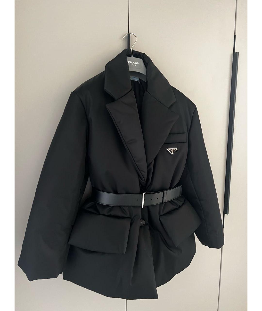 PRADA Черный полиэстеровый пуховик, фото 2