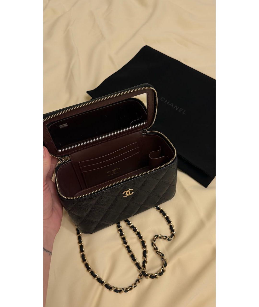 CHANEL Черная кожаная сумка через плечо, фото 4