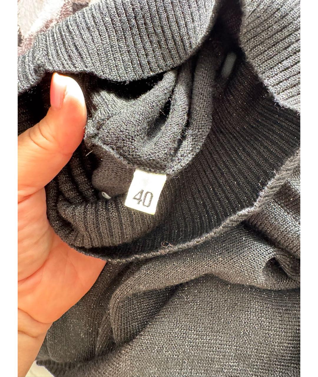 DOLCE&GABBANA Черный хлопко-эластановый джемпер / свитер, фото 4