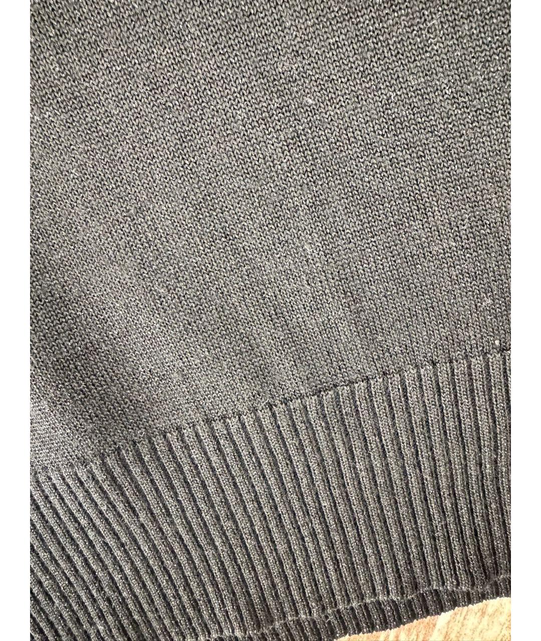 DOLCE&GABBANA Черный хлопко-эластановый джемпер / свитер, фото 5