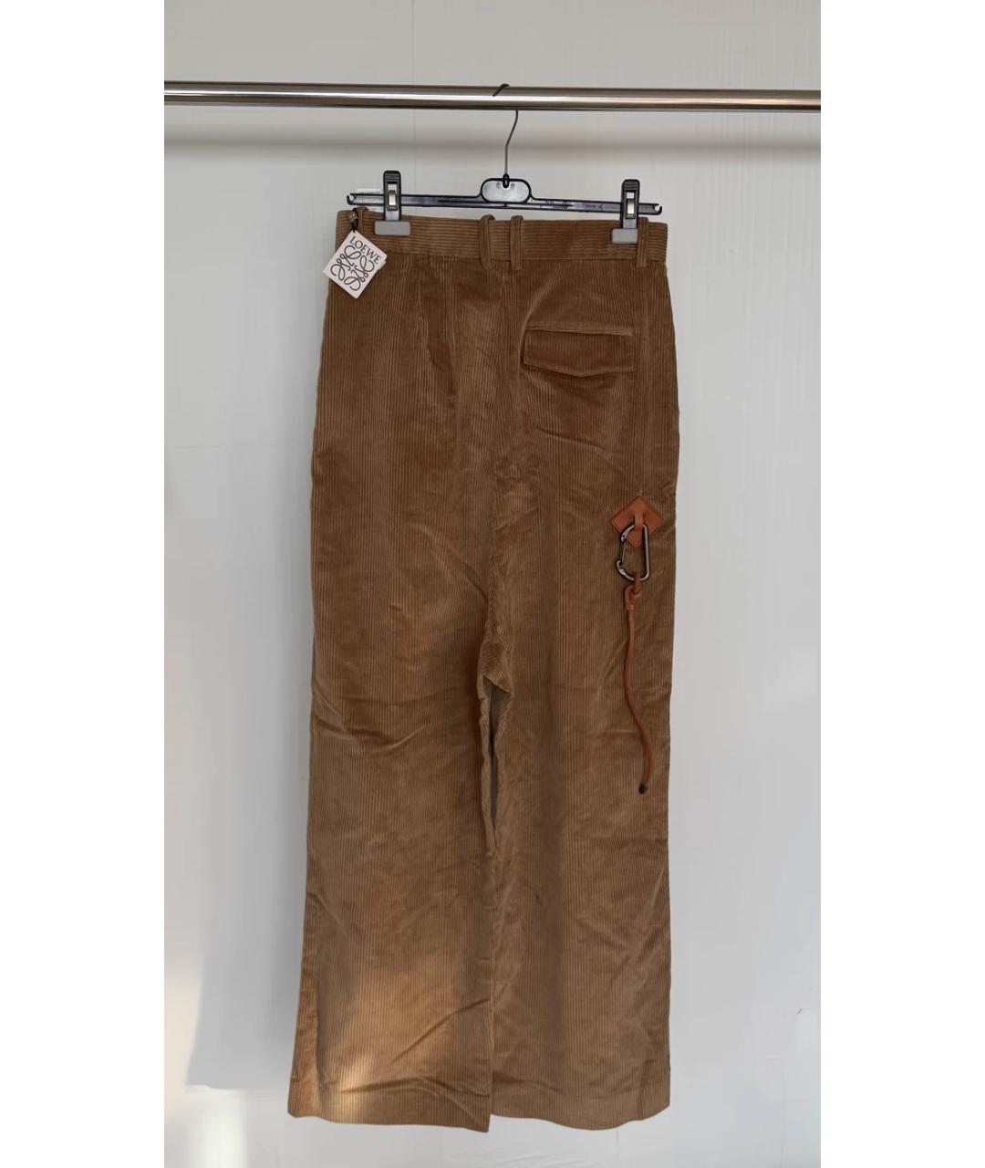 LOEWE Коричневые хлопковые брюки широкие, фото 2