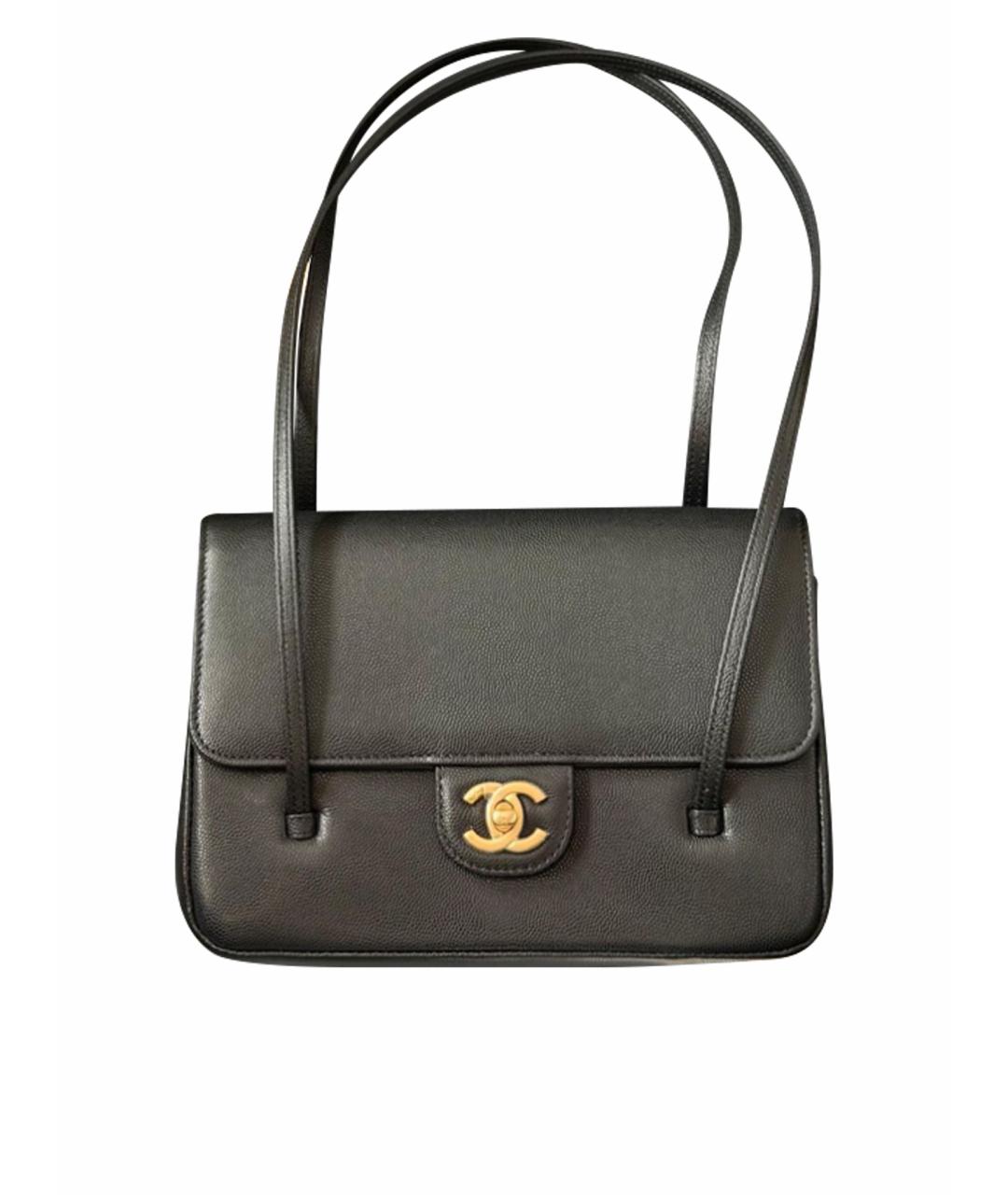 CHANEL Черная кожаная сумка через плечо, фото 1