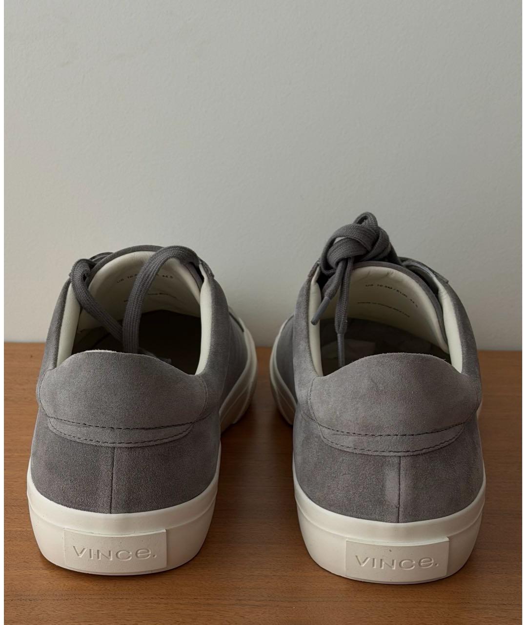 VINCE Серые замшевые низкие кроссовки / кеды, фото 4