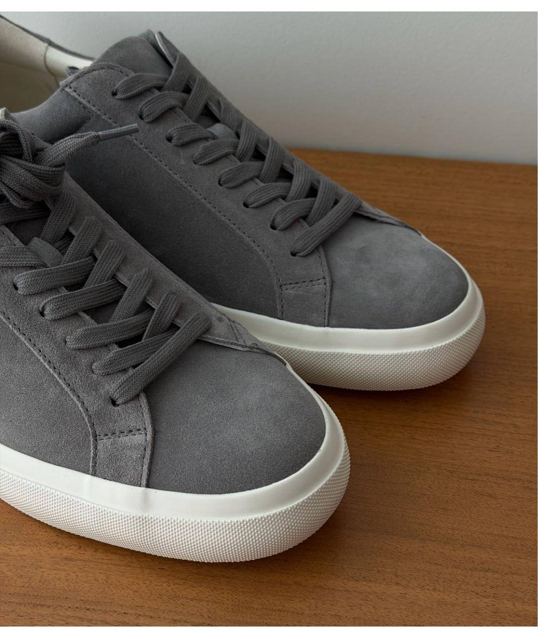 VINCE Серые замшевые низкие кроссовки / кеды, фото 7