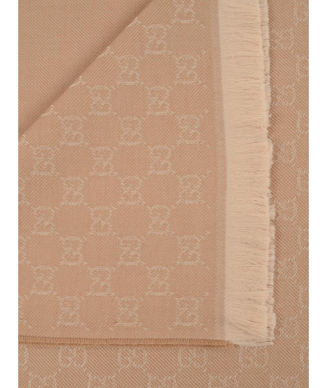 GUCCI Бежевый шерстяной шарф, фото 2