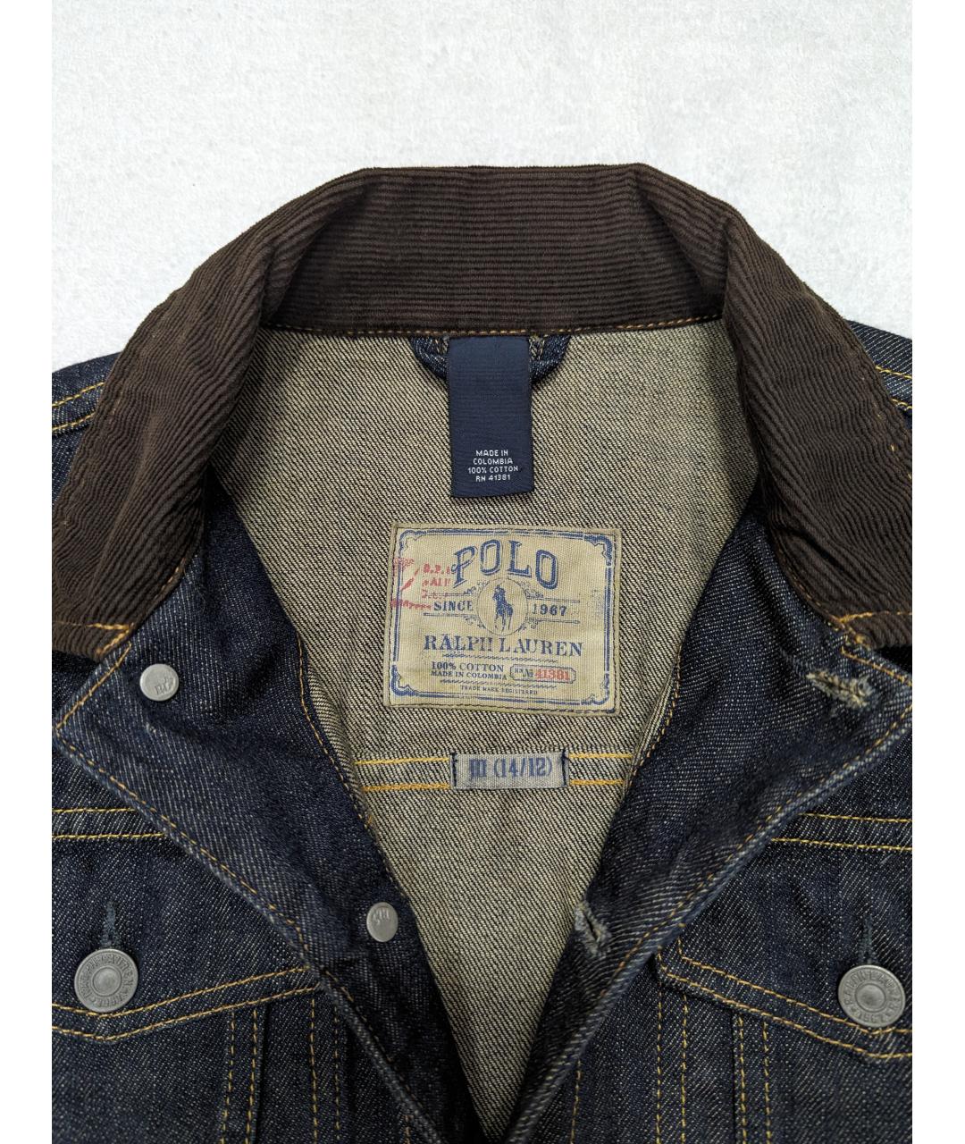 POLO RALPH LAUREN Темно-синяя деним куртка, фото 2