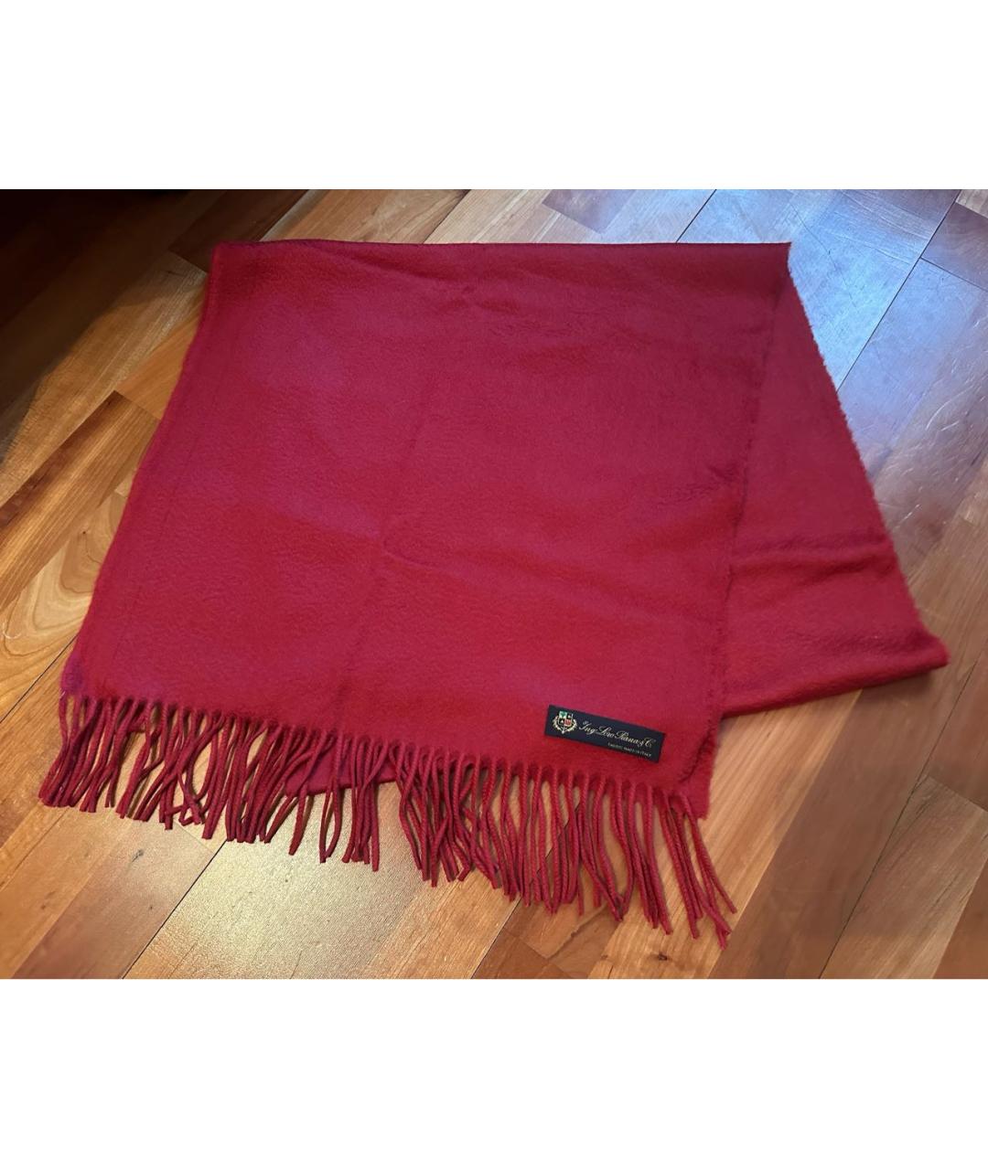 LORO PIANA Красный кашемировый шарф, фото 4