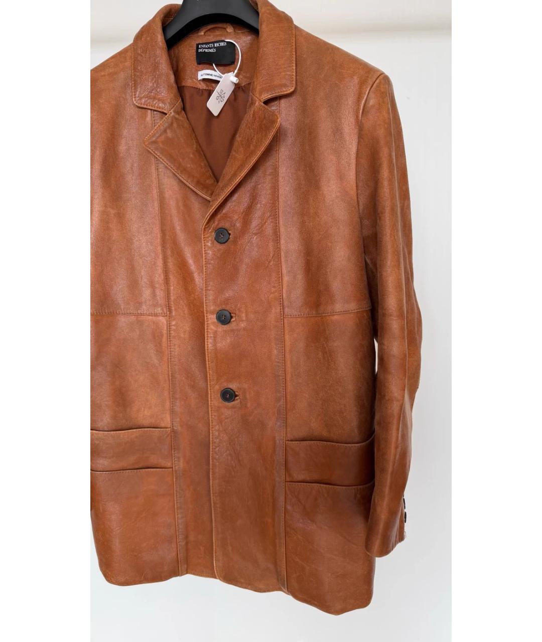 Enfants Riches Déprimés Коричневый кожаный пиджак, фото 2
