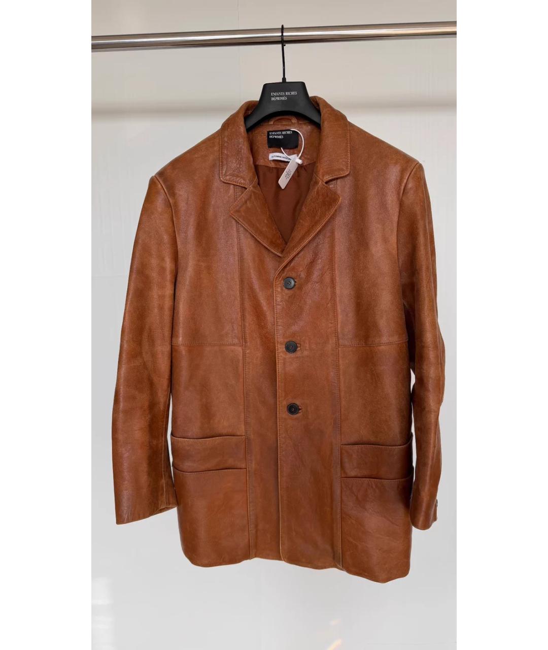 Enfants Riches Déprimés Коричневый кожаный пиджак, фото 7
