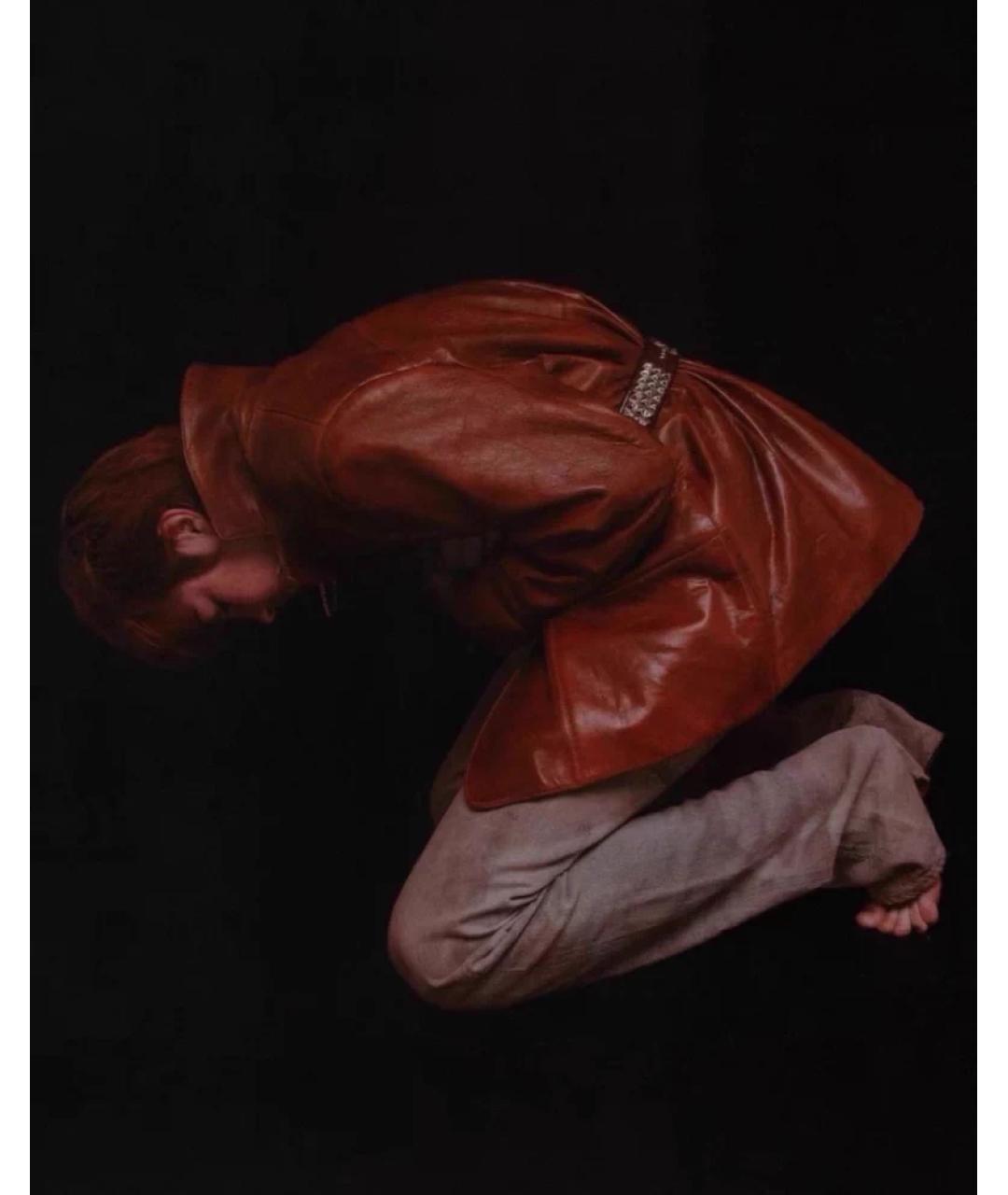 Enfants Riches Déprimés Коричневый кожаный пиджак, фото 5