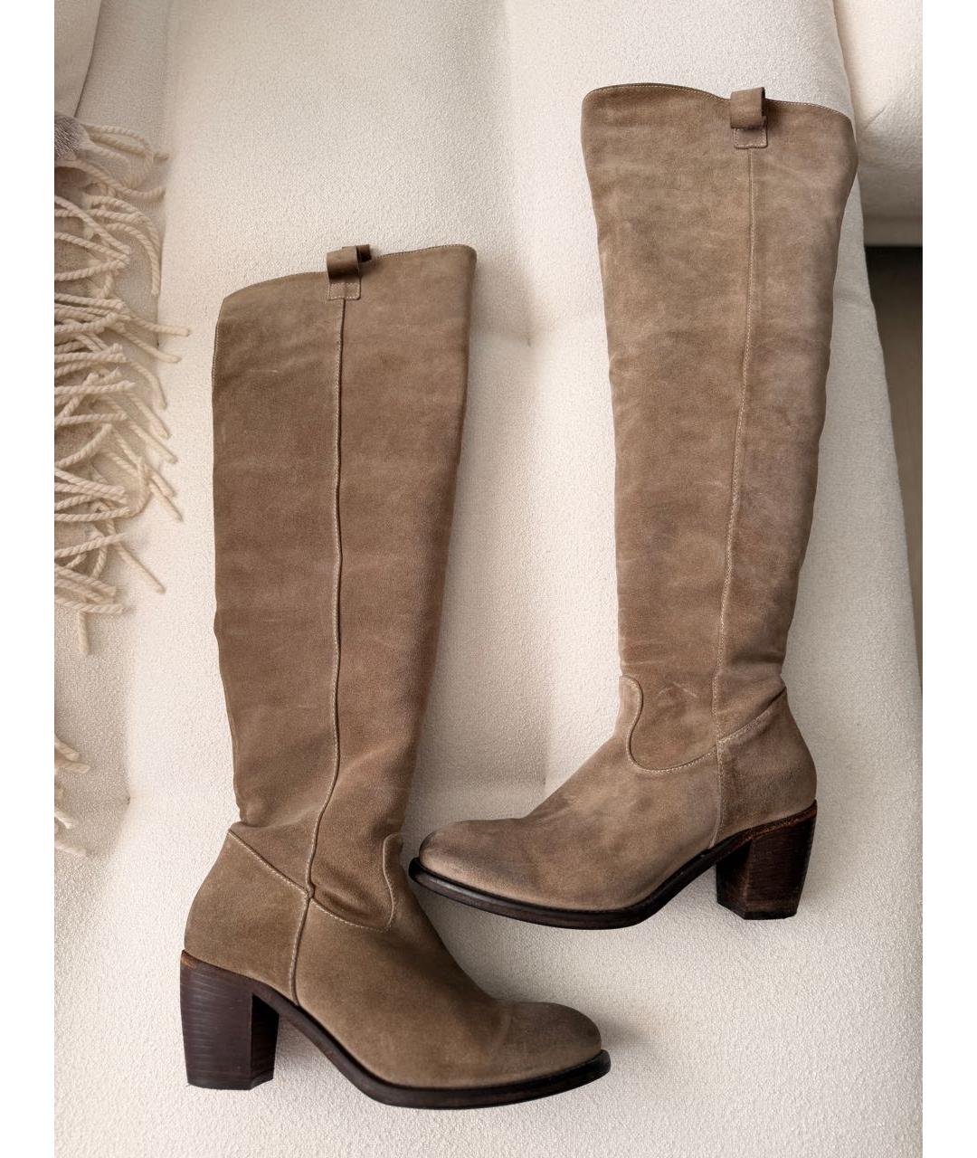 Fabio Gavazzi Бежевые замшевые сапоги, фото 2
