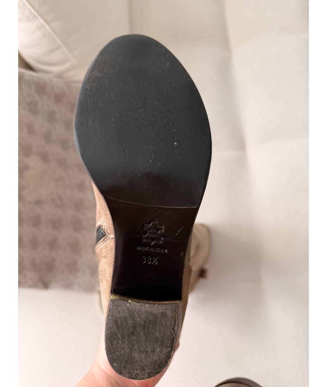 Fabio Gavazzi Бежевые замшевые сапоги, фото 5