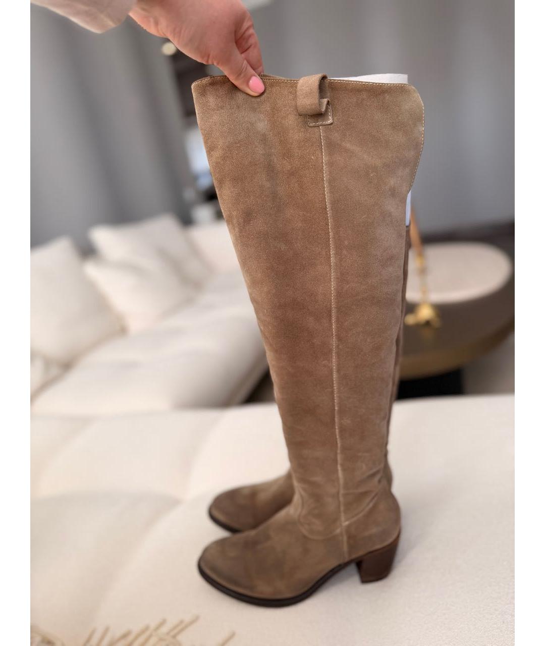 Fabio Gavazzi Бежевые замшевые сапоги, фото 3